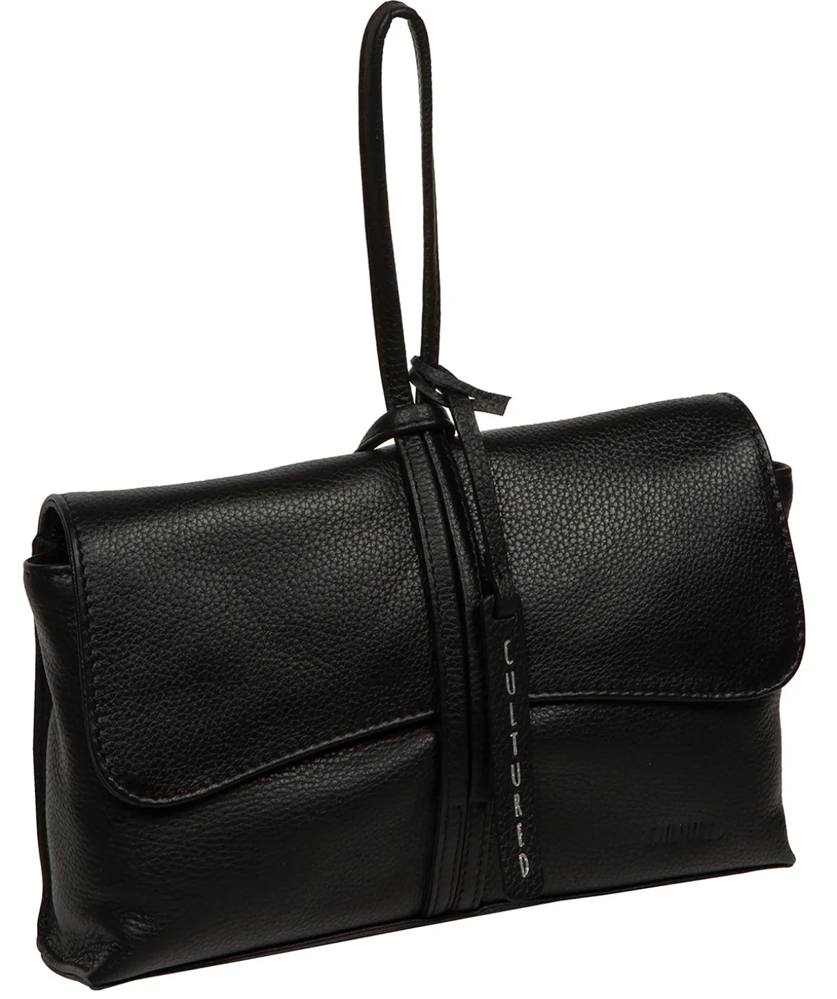 Nerissa' Black Leather Mini Clutch Bag