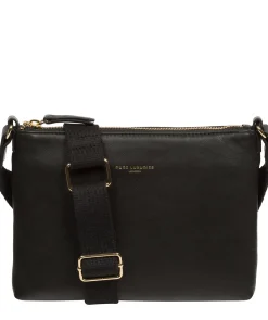Nessa' Black Nappa Leather Cross Body Bag