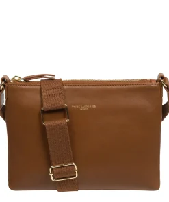 Nessa' Chestnut Nappa Leather Cross Body Bag