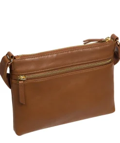 Nessa' Chestnut Nappa Leather Cross Body Bag
