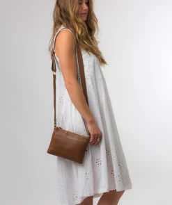 Nessa' Chestnut Nappa Leather Cross Body Bag
