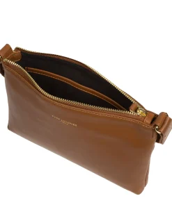 Nessa' Chestnut Nappa Leather Cross Body Bag