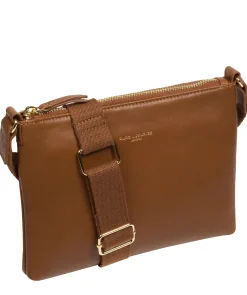 Nessa' Chestnut Nappa Leather Cross Body Bag