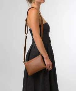 Nessa' Oak Nappa Leather Cross Body Bag