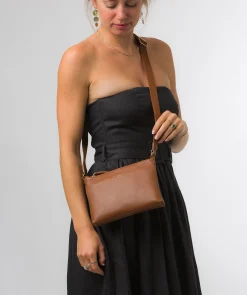 Nessa' Oak Nappa Leather Cross Body Bag