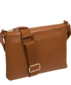 Nessa' Oak Nappa Leather Cross Body Bag