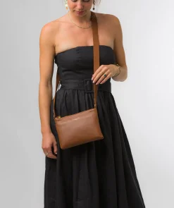 Nessa' Oak Nappa Leather Cross Body Bag
