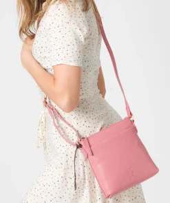 Nikita' Blush Leather Cross Body Bag