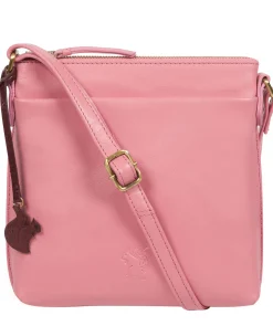 Nikita' Blush Leather Cross Body Bag