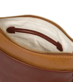 Nikita' Conker Brown & Dark Tan Leather Cross Body Bag