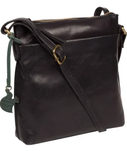 Nikita' Navy Leather Cross Body Bag
