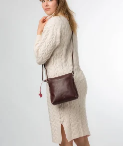 Nikita' Plum Leather Cross Body Bag