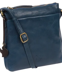 Nikita' Snorkel Blue Leather Cross Body Bag
