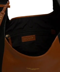 Nina' Black & Tan Leather Shoulder Bag