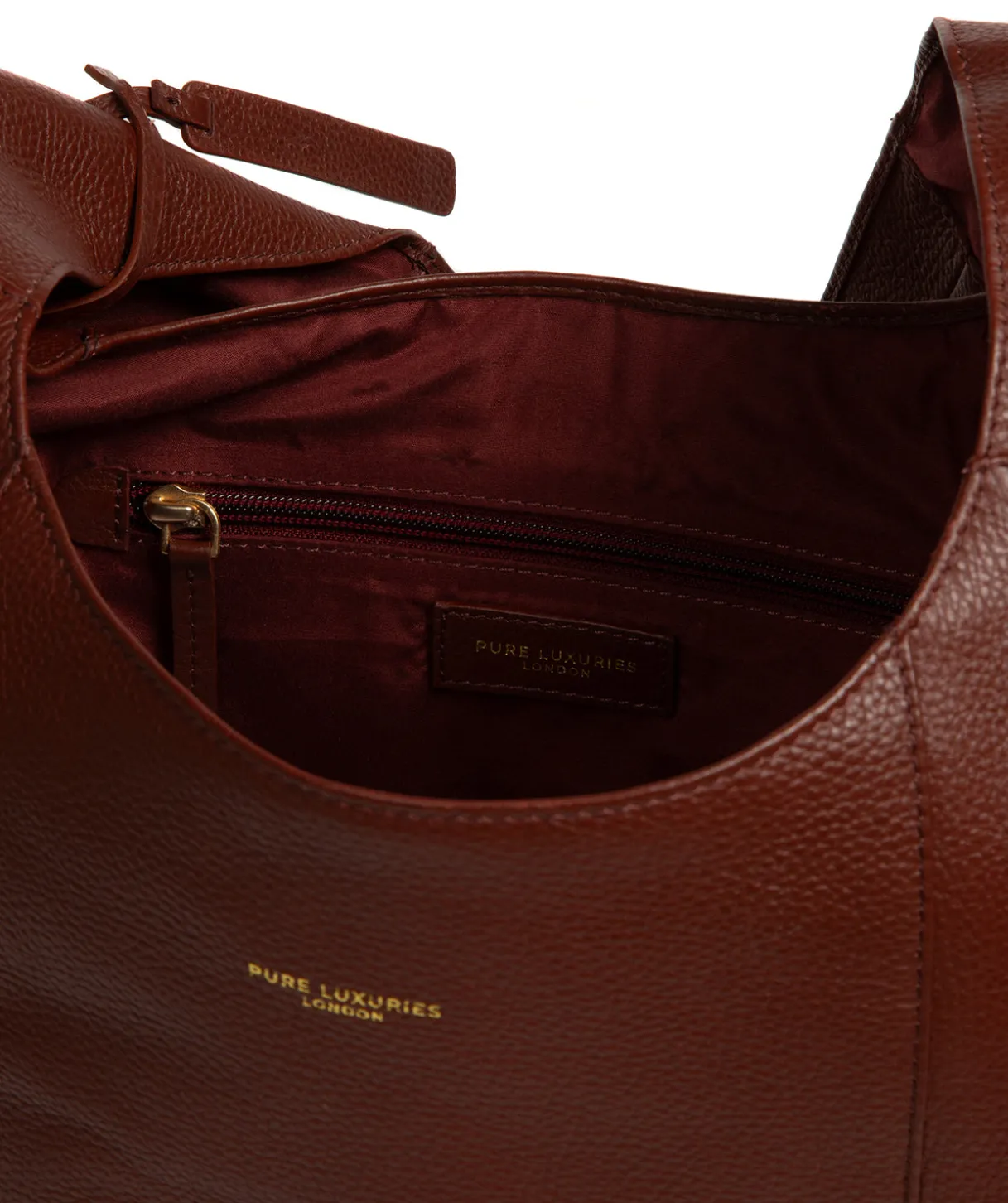 Nina' Chestnut Leather Shoulder Bag