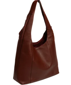 Nina' Chestnut Leather Shoulder Bag
