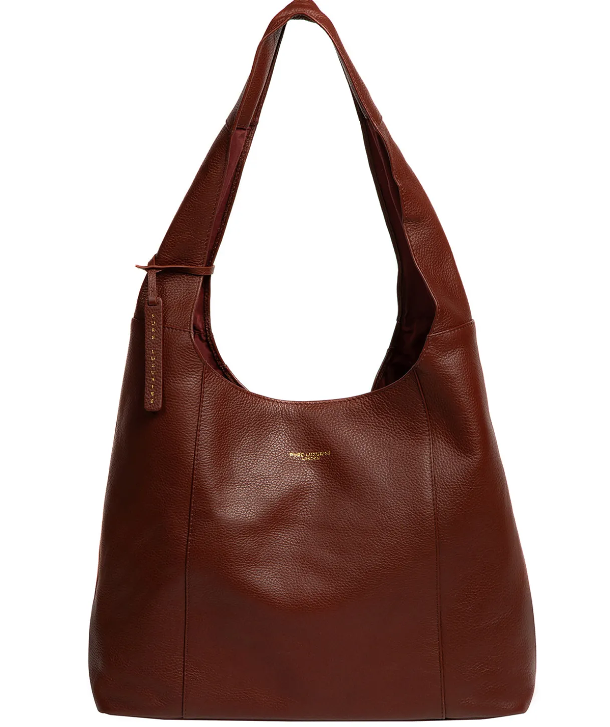 Nina' Chestnut Leather Shoulder Bag