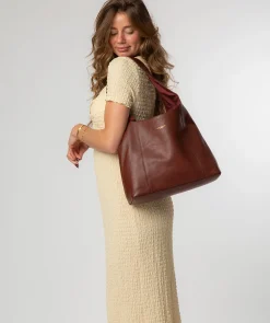 Nina' Chestnut Leather Shoulder Bag
