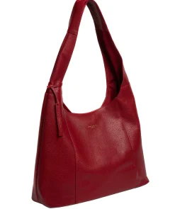 Nina' Darkest Red Leather Shoulder Bag