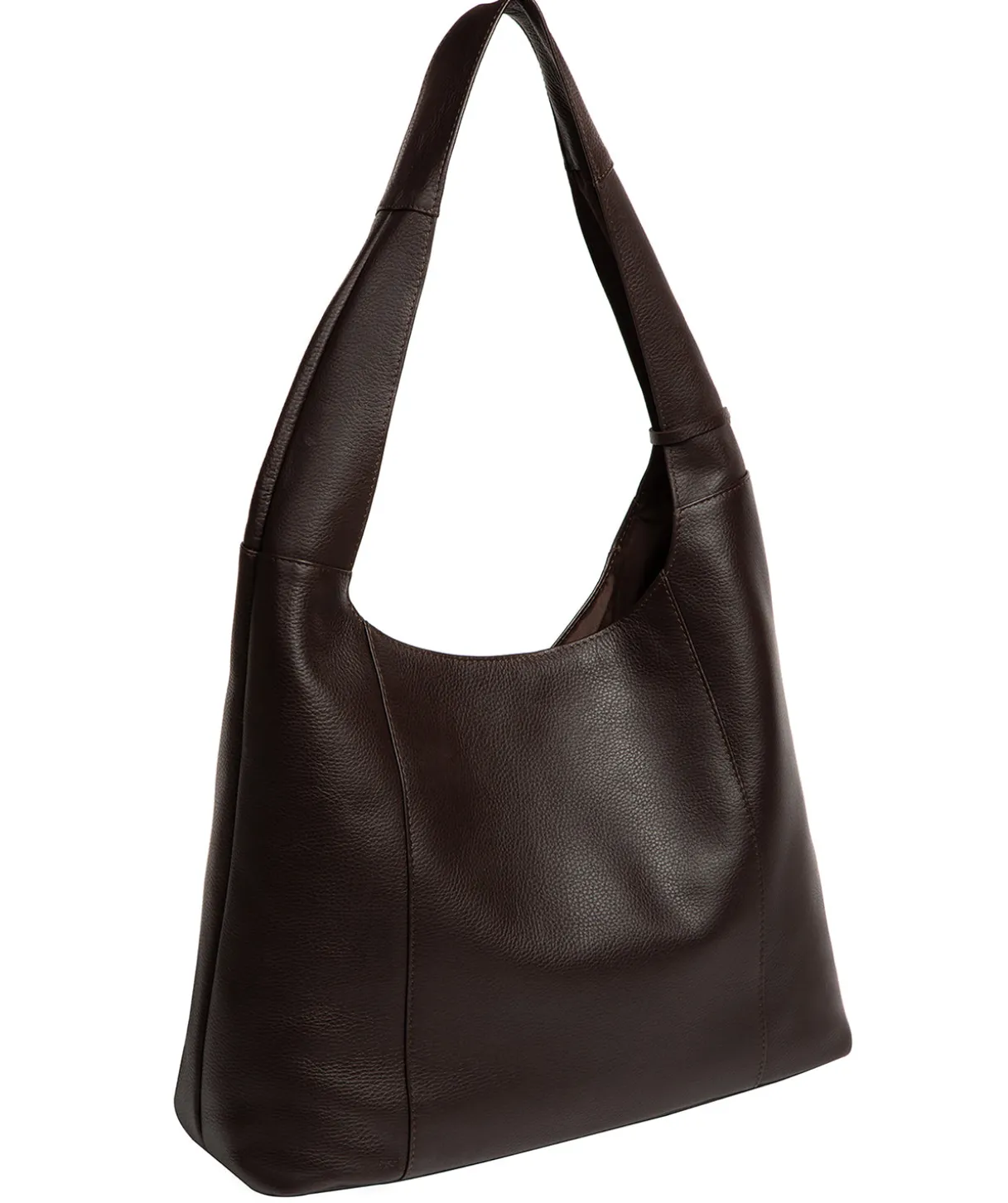 Nina' Espresso Leather Shoulder Bag