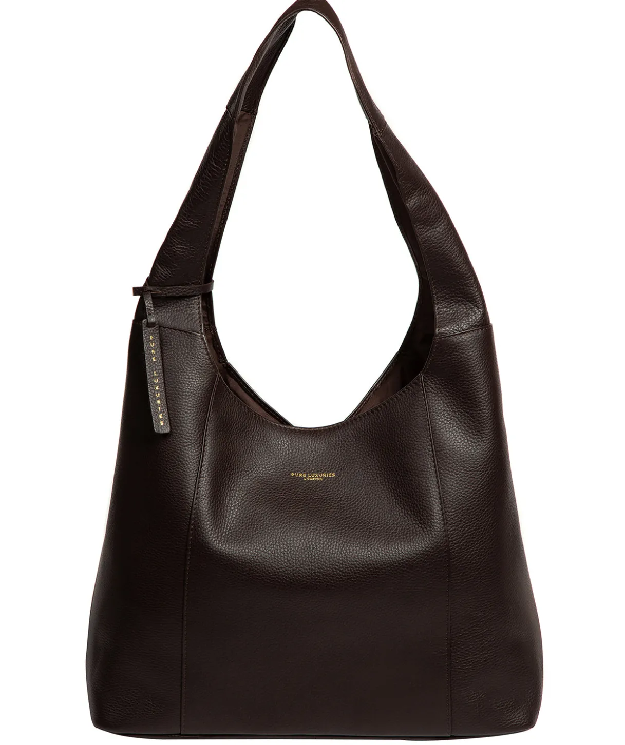 Nina' Espresso Leather Shoulder Bag