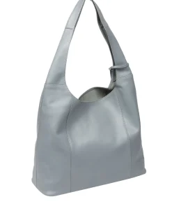 Nina' Hazy Blue Leather Shoulder Bag
