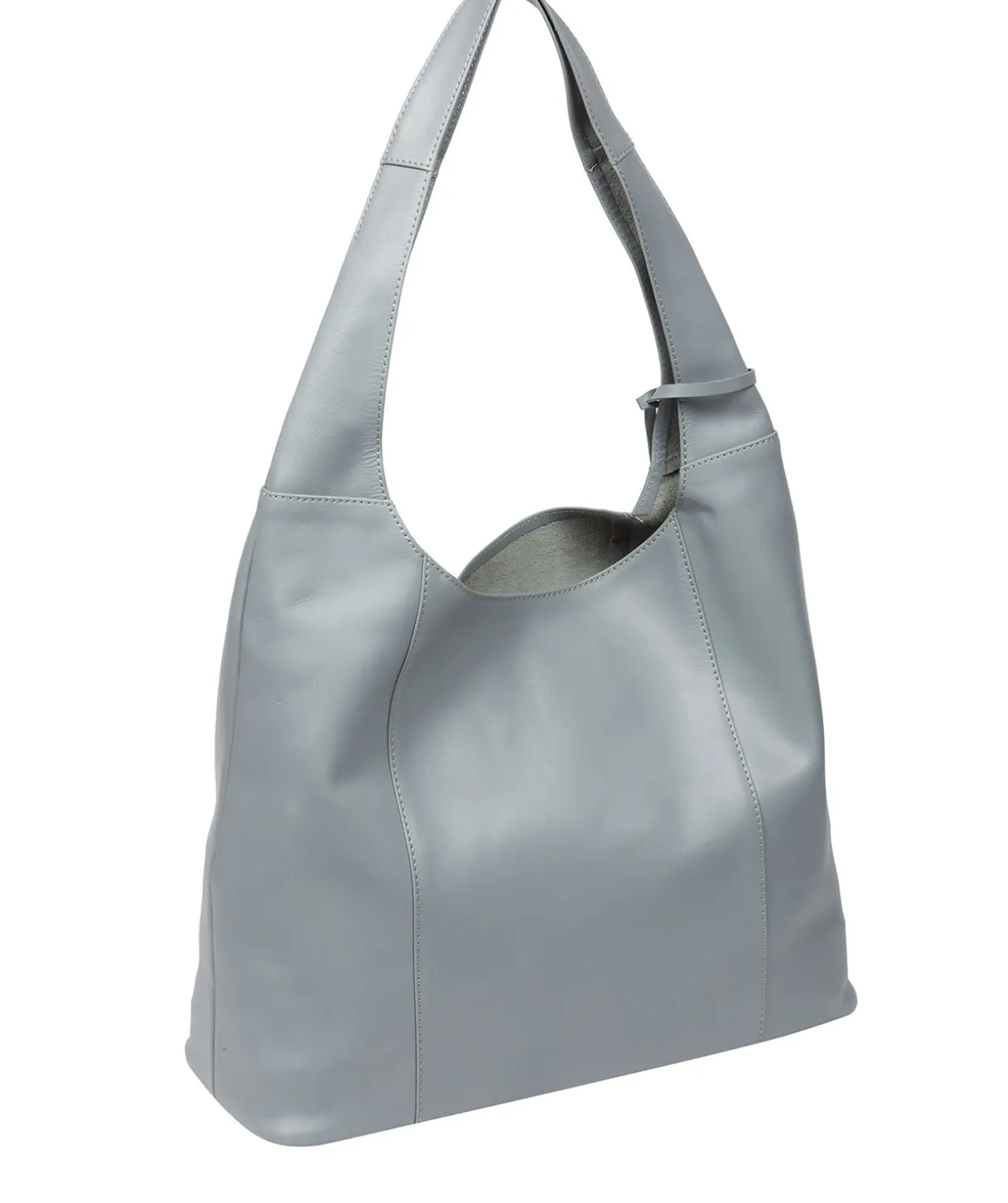 Nina' Hazy Blue Leather Shoulder Bag