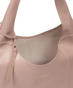 Nina' Powder Pink Leather Shoulder Bag