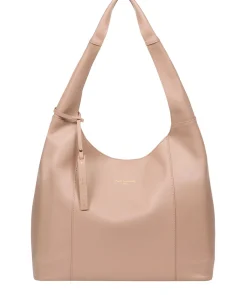 Nina' Powder Pink Leather Shoulder Bag
