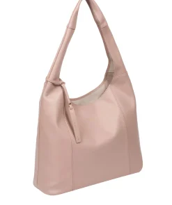Nina' Powder Pink Leather Shoulder Bag