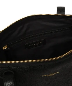 Niva' Black Leather Tote Bag