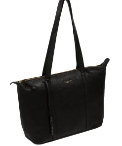 Niva' Black Leather Tote Bag