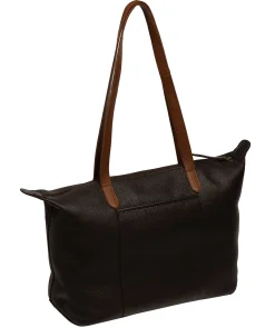 Niva' Espresso & Rich Tan Leather Tote Bag
