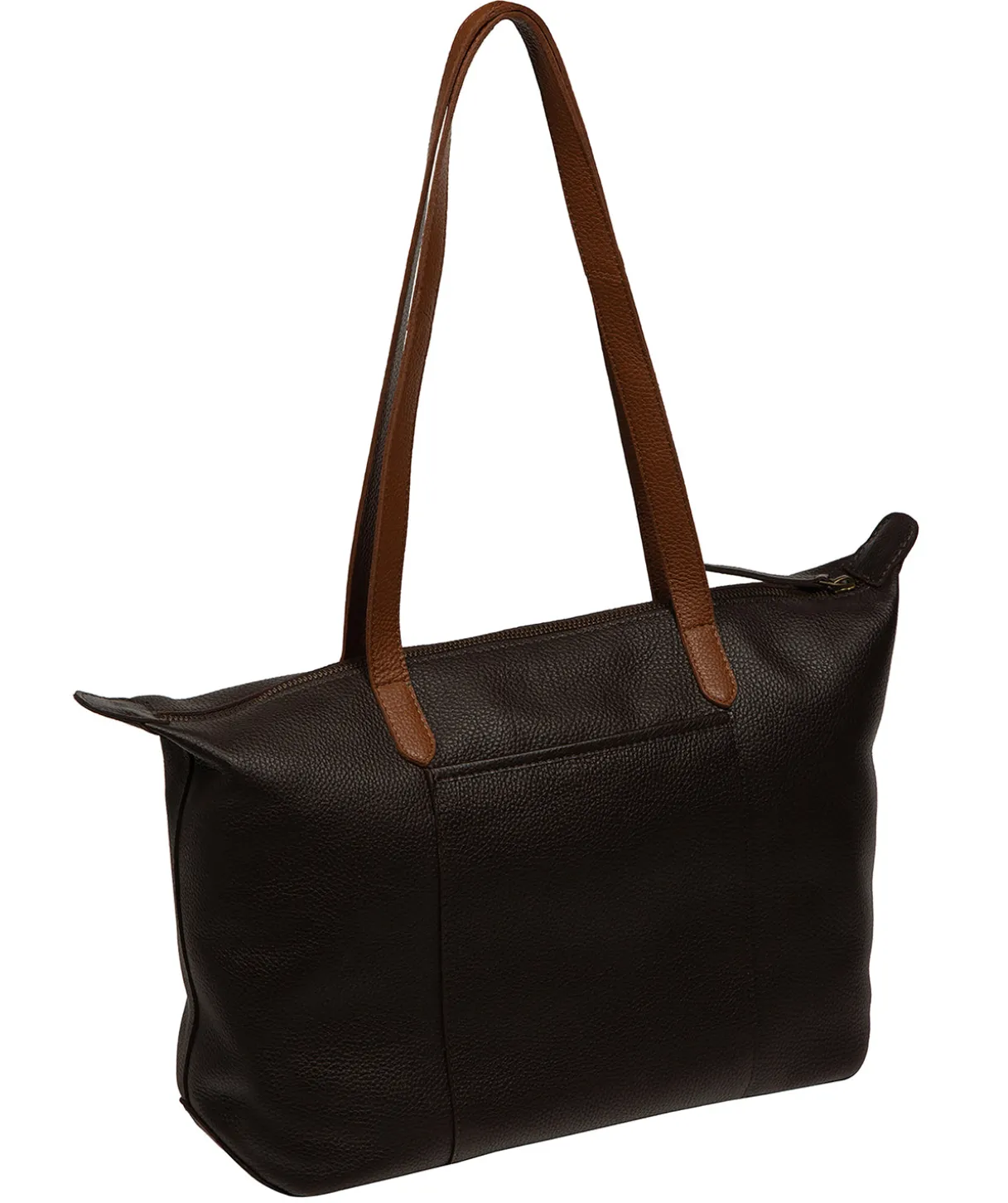 Niva' Espresso & Rich Tan Leather Tote Bag