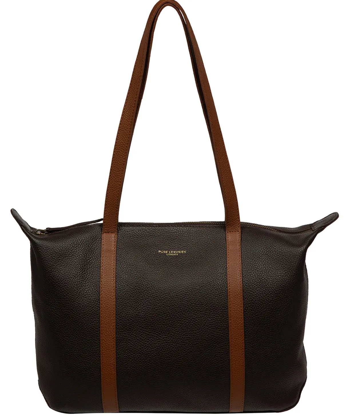 Niva' Espresso & Rich Tan Leather Tote Bag
