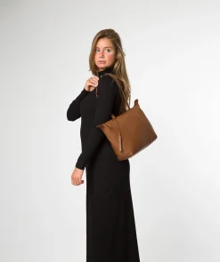 Niva' Rich Tan Leather Tote Bag