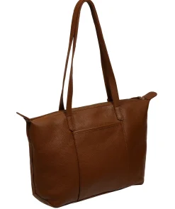 Niva' Rich Tan Leather Tote Bag