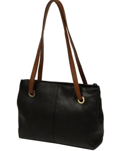 Noko' Black & Rich Tan Leather Handbag