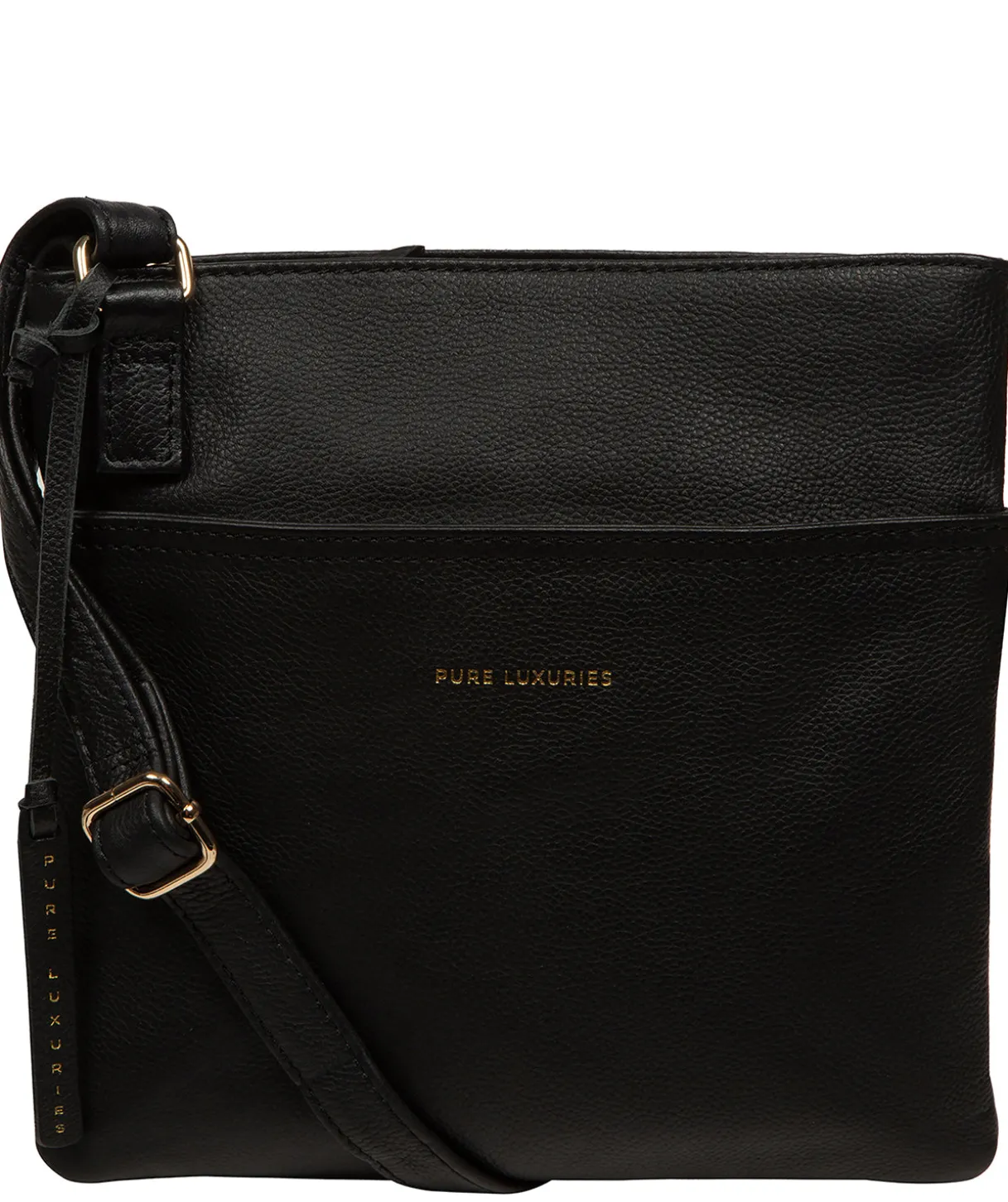 Nola' Black Leather Cross Body Bag