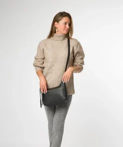 Nunwell' Black Leather Cross Body Bag