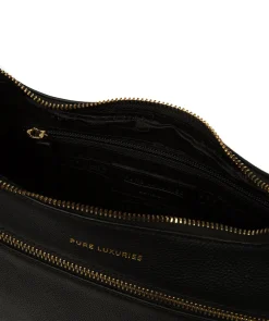 Nunwell' Black Leather Cross Body Bag
