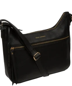Nunwell' Black Leather Cross Body Bag