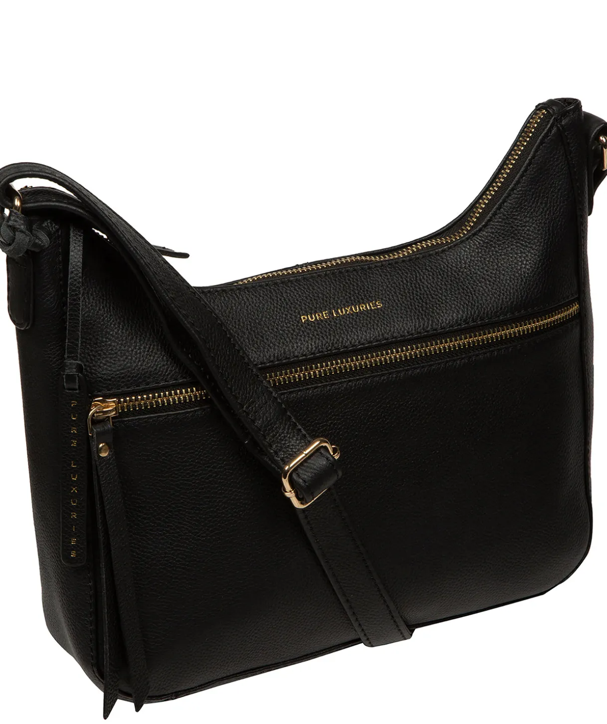 Nunwell' Black Leather Cross Body Bag