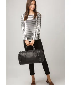 Ocean' Black Leather Holdall