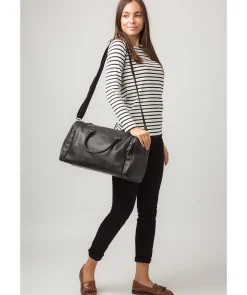 Ocean' Black Leather Holdall