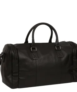 Ocean' Black Leather Holdall