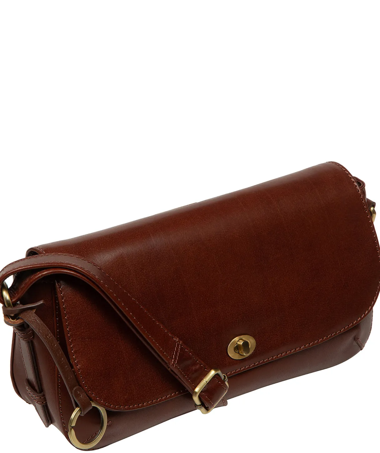 Odessa' Conker Brown Leather Cross Body Bag