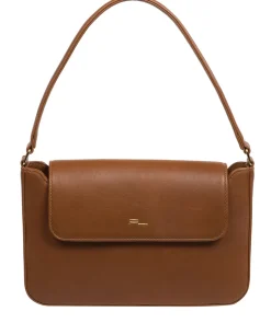 Olivia' Chestnut Nappa Leather Evening Bag