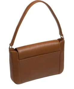 Olivia' Chestnut Nappa Leather Evening Bag