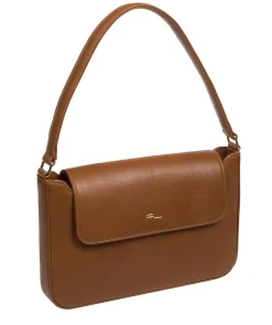 Olivia' Chestnut Nappa Leather Evening Bag